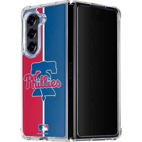 MLB Philadelphia Phillies Split Galaxy Z Fold5 5G Clear Case