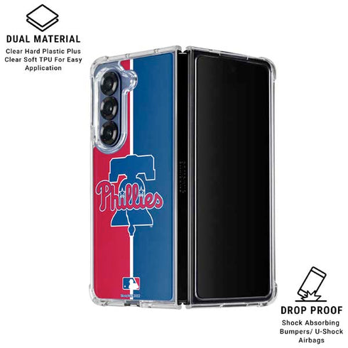 MLB Philadelphia Phillies Split Galaxy Z Fold7 Clear Case