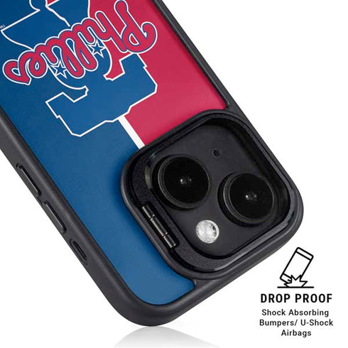 MLB Philadelphia Phillies Split iPhone 15 Plus Kickstand Case