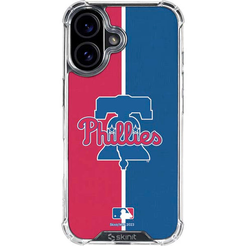 MLB Philadelphia Phillies Split iPhone 16 Clear Case