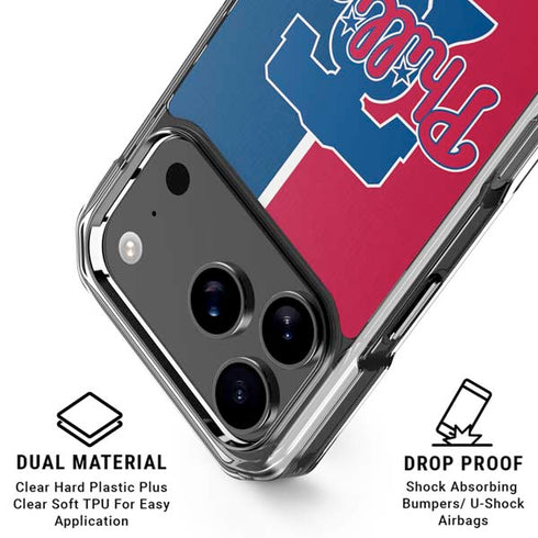 MLB Philadelphia Phillies Split iPhone 17 Pro Max Clear Case