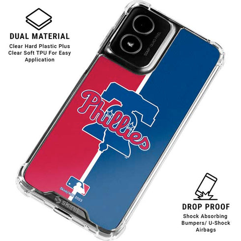 MLB Philadelphia Phillies Split Moto G Power 5G (2024) Clear Case