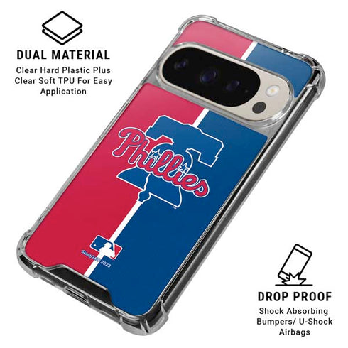 MLB Philadelphia Phillies Split Pixel 9/9 Pro Clear Case