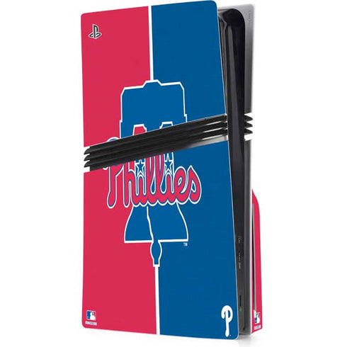 MLB Philadelphia Phillies Split PS5 Pro Disk Console Skin