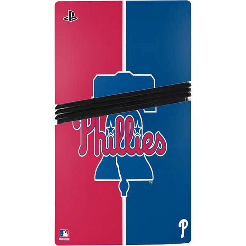 MLB Philadelphia Phillies Split PS5 Pro Disk Console Skin