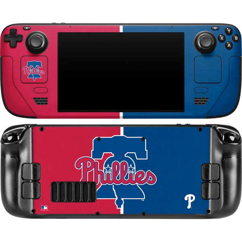 MLB Philadelphia Phillies Split Steam Deck Handheld Gaming Computer OLED Skin