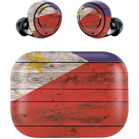 Philippines Flag Dark Wood Amazon Echo Buds Skin