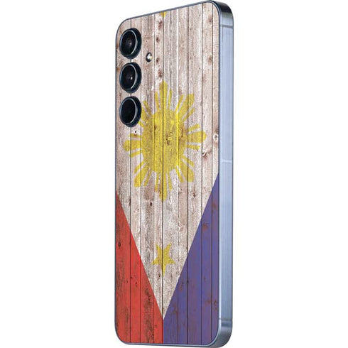 Philippines Flag Dark Wood Galaxy A35 5G Skin