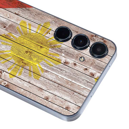 Philippines Flag Dark Wood Galaxy A35 5G Skin