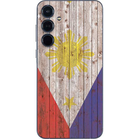 Philippines Flag Dark Wood Galaxy A36 5G Skin