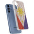 Philippines Flag Dark Wood Galaxy A55 5G Clear Case