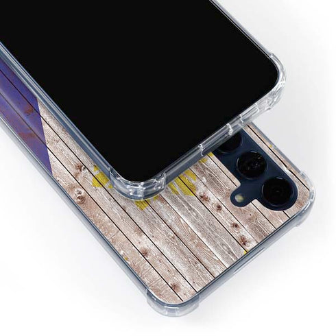 Philippines Flag Dark Wood Galaxy A55 5G Clear Case