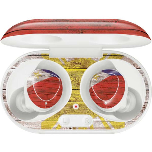 Philippines Flag Dark Wood Galaxy Buds Plus Skin