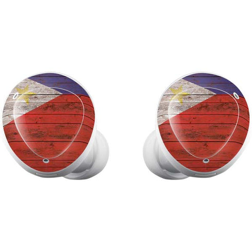 Philippines Flag Dark Wood Galaxy Buds Plus Skin