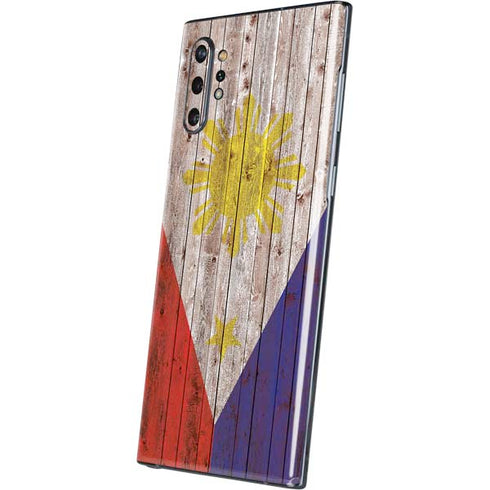 Philippines Flag Dark Wood Galaxy Note 10 Plus Skin