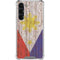 Philippines Flag Dark Wood Galaxy S24 FE Clear Case