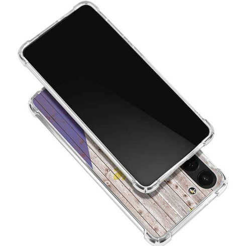 Philippines Flag Dark Wood Galaxy S24 FE Clear Case