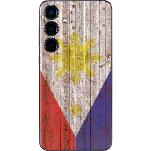 Philippines Flag Dark Wood Galaxy S25 Skin