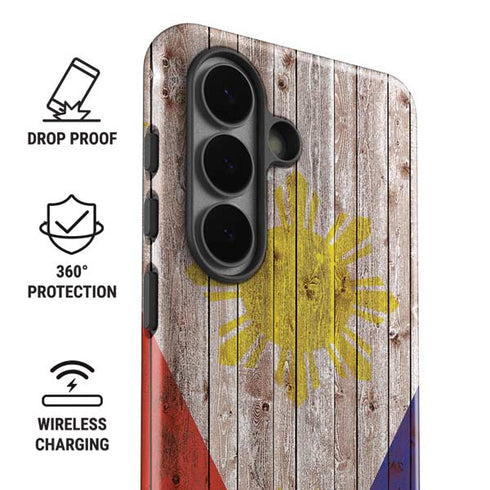 Philippines Flag Dark Wood Galaxy S26 Impact Case