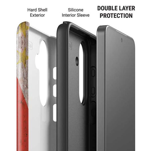 Philippines Flag Dark Wood Galaxy S26 Plus Impact Case