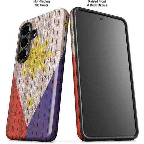 Philippines Flag Dark Wood Galaxy S26 Plus Impact Case