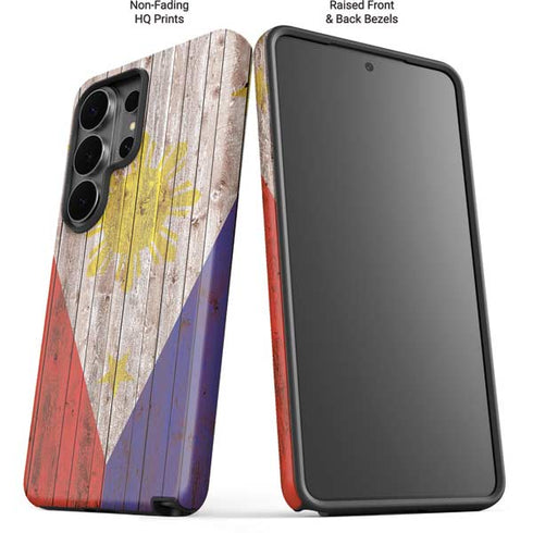 Philippines Flag Dark Wood Galaxy S26 Ultra Impact Case