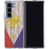 Philippines Flag Dark Wood Galaxy Z Fold5 5G Clear Case