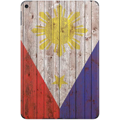 Philippines Flag Dark Wood iPad Skins
