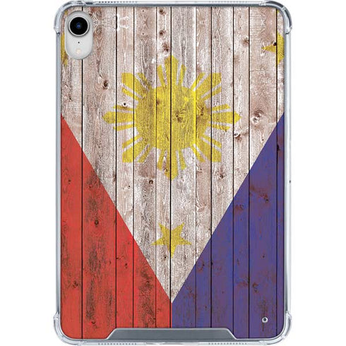 Philippines Flag Dark Wood iPad 11th Gen (2025) Clear Case