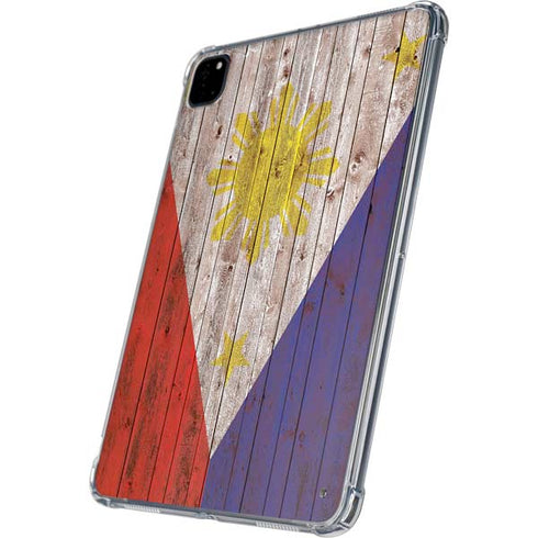 Philippines Flag Dark Wood iPad Pro 11in (2024) Clear Case