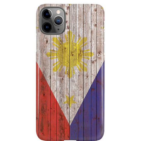 Philippines Flag Dark Wood iPhone Cases
