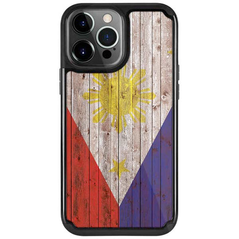 Philippines Flag Dark Wood iPhone Cases