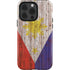 Philippines Flag Dark Wood iPhone 15 Pro Impact Case