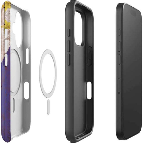 Philippines Flag Dark Wood iPhone 16 Magsafe Impact Case