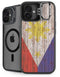 Philippines Flag Dark Wood iPhone 16 Plus Kickstand Case