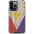 Philippines Flag Dark Wood iPhone 16 Pro Clear Case