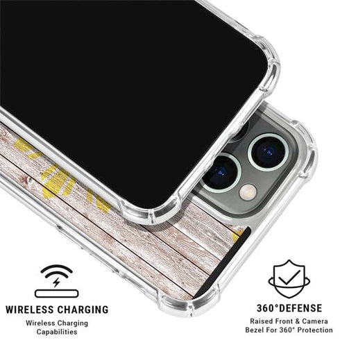 Philippines Flag Dark Wood iPhone 16 Pro Clear Case