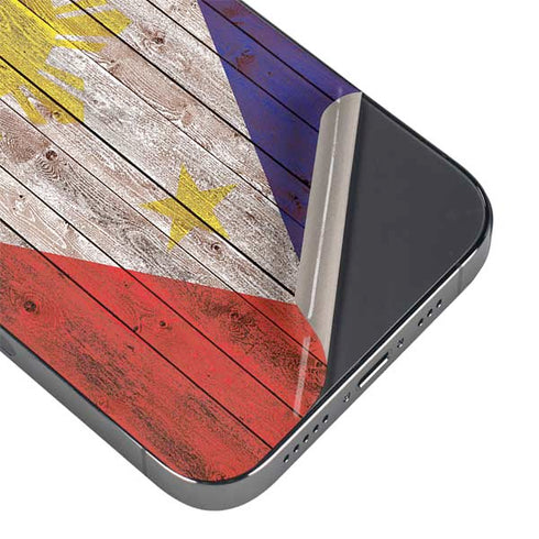 Philippines Flag Dark Wood iPhone 16 Pro Max Skin
