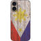 Philippines Flag Dark Wood iPhone 16 Skin