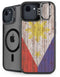 Philippines Flag Dark Wood iPhone 16e Kickstand Case