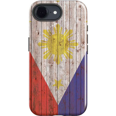 Philippines Flag Dark Wood iPhone 16e Impact Case