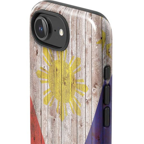 Philippines Flag Dark Wood iPhone 16e Impact Case