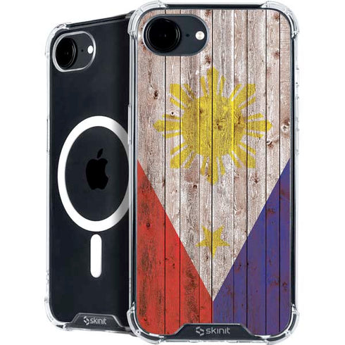Philippines Flag Dark Wood iPhone 16e MagSafe Case