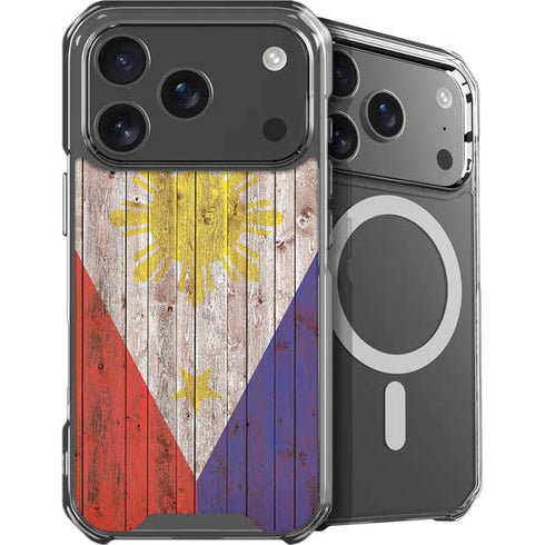 Philippines Flag Dark Wood iPhone 18 Pro Max MagSafe Case