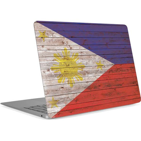 Philippines Flag Dark Wood Apple MacBook Air Skin