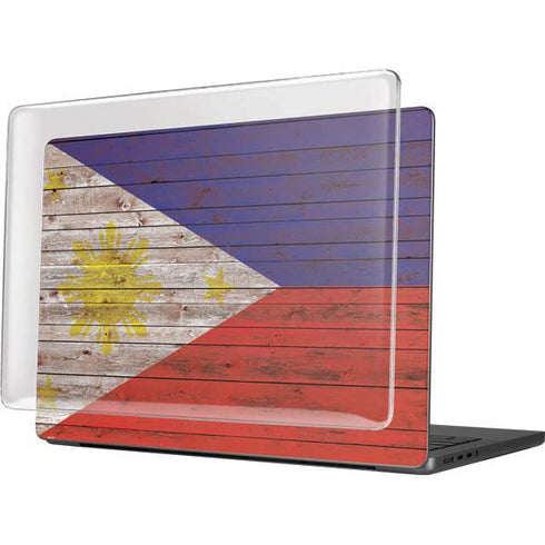 Philippines Flag Dark Wood MacBook Pro 14in (2021-24) Case plus Skin