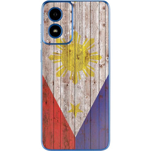 Philippines Flag Dark Wood Moto G Play 4G (2024) Skin