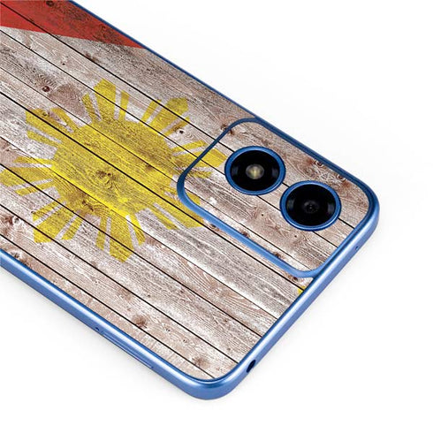 Philippines Flag Dark Wood Moto G Play 4G (2024) Skin