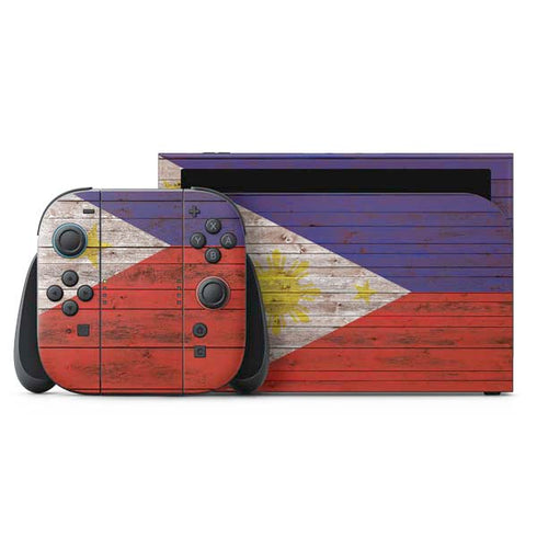Philippines Flag Dark Wood Nintendo Switch 2 (2025) with Joy-Con Skin