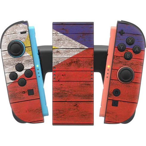 Philippines Flag Dark Wood Nintendo Switch 2 (2025) Joy-Con Controller Skin